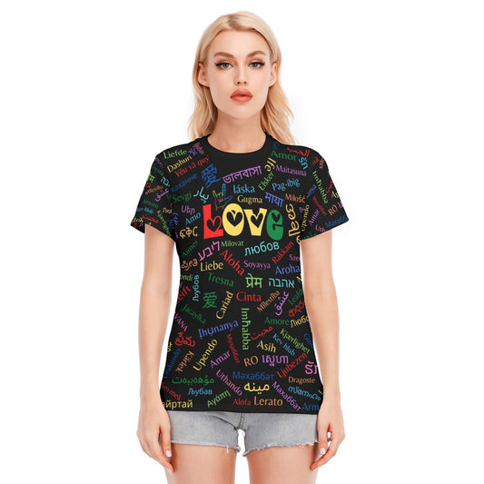 Women's 100% Cotton Round Neck Love T-Shirt