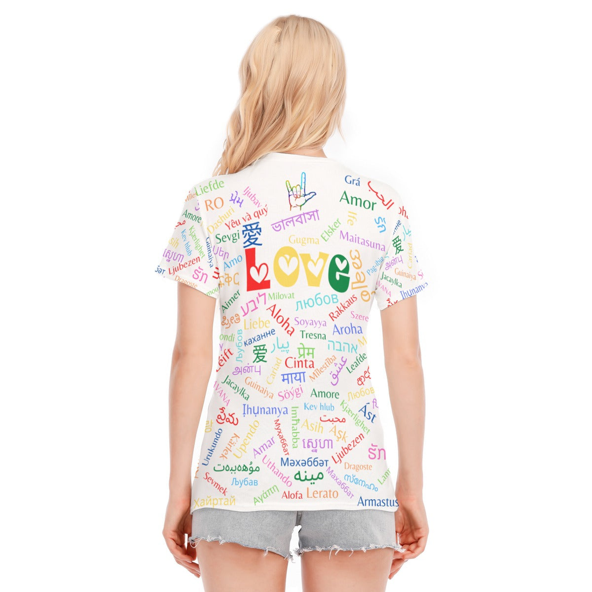 Women's 100% Cotton "LOVE" Crew Neck T-Shirt - Grooves Fashion and Footwear