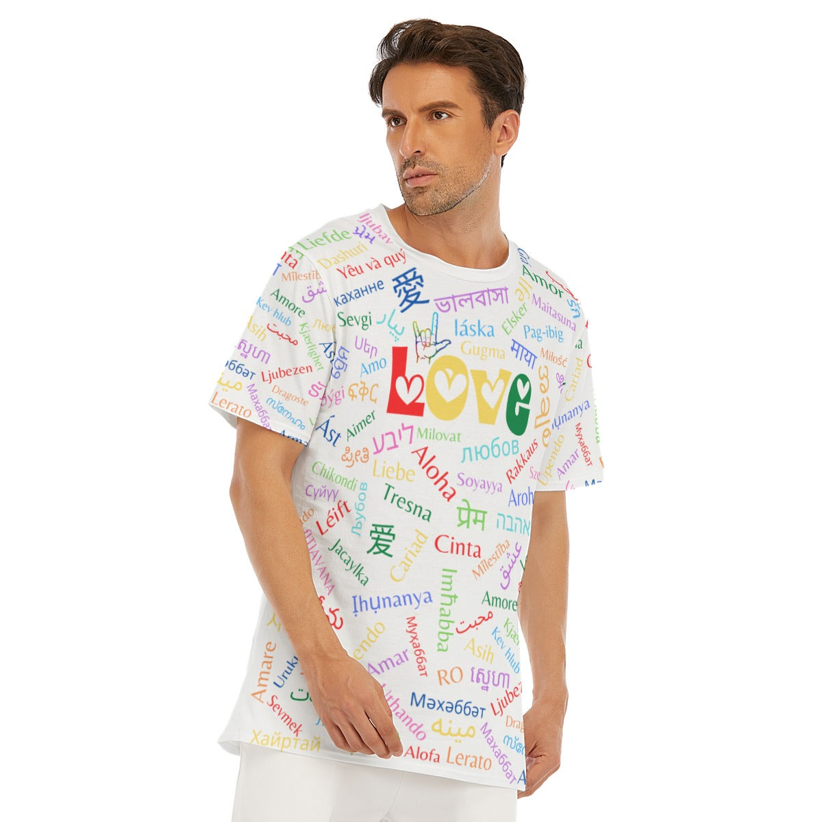 Men's 100% Cotton "LOVE" Crew Neck T-Shirt - Grooves Fashion and Footwear